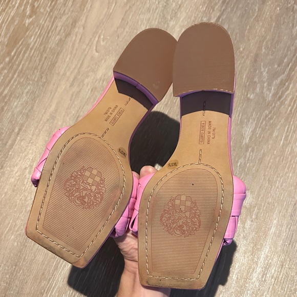 Vince Camuto Pink Woven Heeled Sandals - Picture 4 of 5